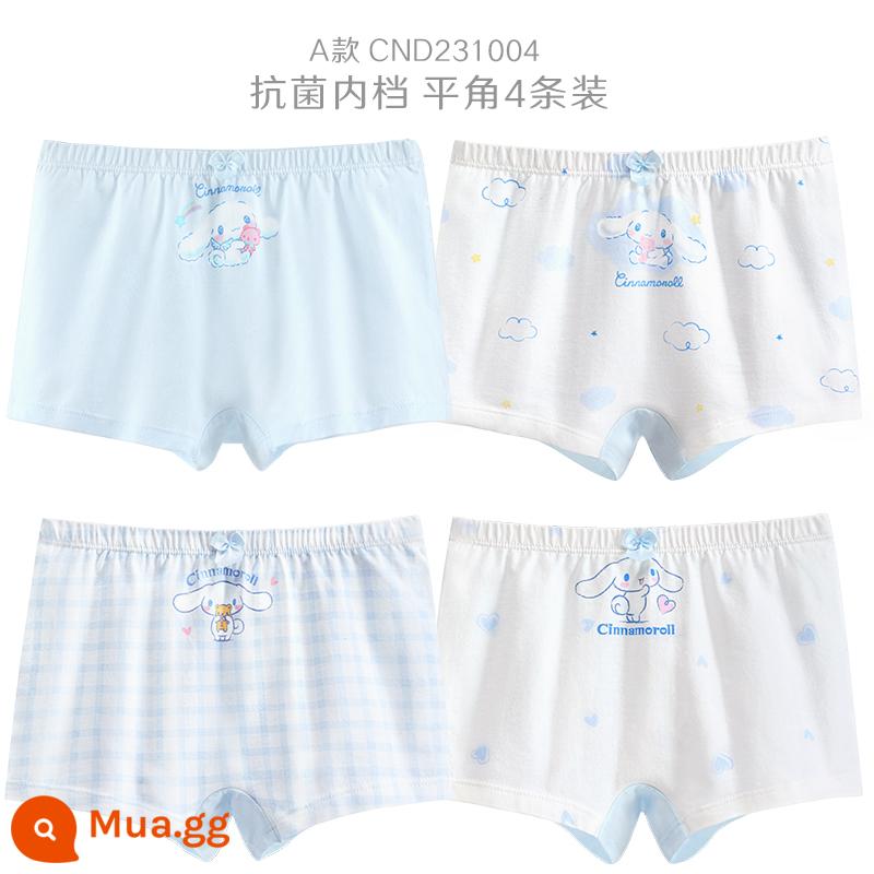 Ngọc Chó Quần Lót Bé Gái Mùa Xuân 2024 Nguyên Chất Cotton Kháng Khuẩn Trẻ Em Quần Đùi 4 Gói Quần Sịp Boxer Cho Trẻ Em Lớn - Loại D [Loại A cotton nguyên chất] 4 góc vuông 1004