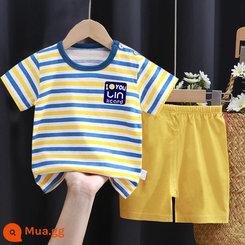 Bộ đồ trẻ em ngắn tay mới 2022 váy mùa hè bằng cotton nguyên chất cho bé gái quần đùi bé trai quần áo trẻ em quần áo trẻ em phiên bản Hàn Quốc - Model 78 - Bộ vest loại A