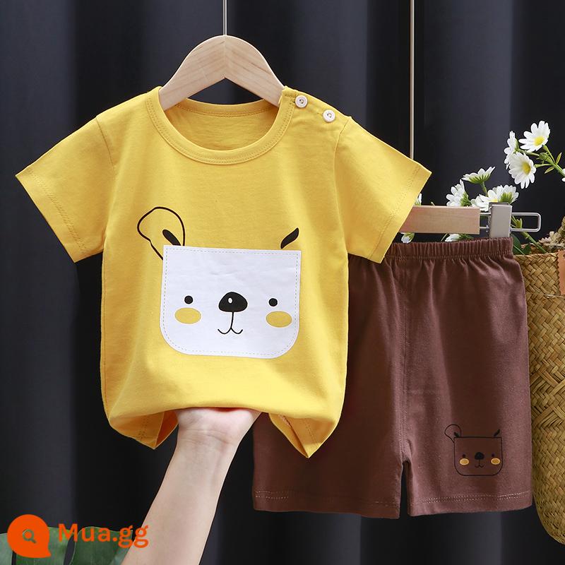 Bộ đồ trẻ em ngắn tay mới 2022 váy mùa hè bằng cotton nguyên chất cho bé gái quần đùi bé trai quần áo trẻ em quần áo trẻ em phiên bản Hàn Quốc - 60 mẫu - Bộ vest loại A