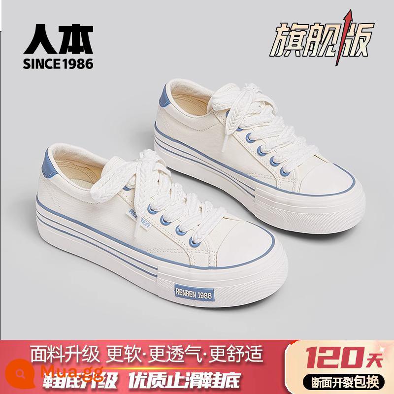 Renben Retro Giày Nữ Thể Thao Mùa Xuân Giày Sneaker Mới 2023 Buộc Dây Cổ Thấp Nữ Chính Thức Hàng Đầu - Màu be [Phiên bản cuối cùng]