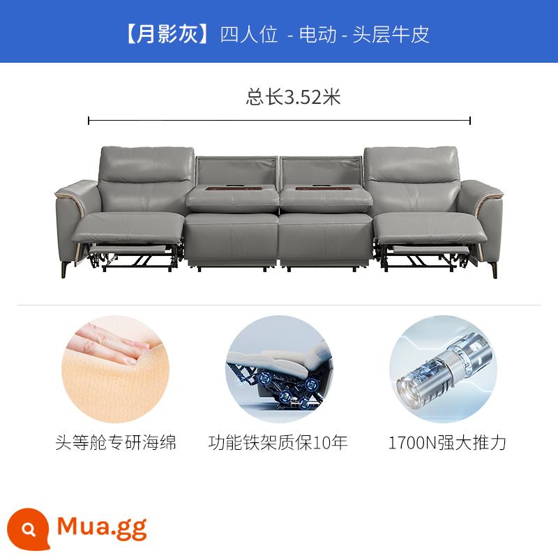 Zhihuashi hạng nhất hiện đại tối giản chức năng điện sofa da rạp hát tại nhà thẳng ba chỗ ngồi 40262 - Moon Shadow Grey - Bàn lật đôi chức năng kép cho 4 người - Giao hàng 7 ngày