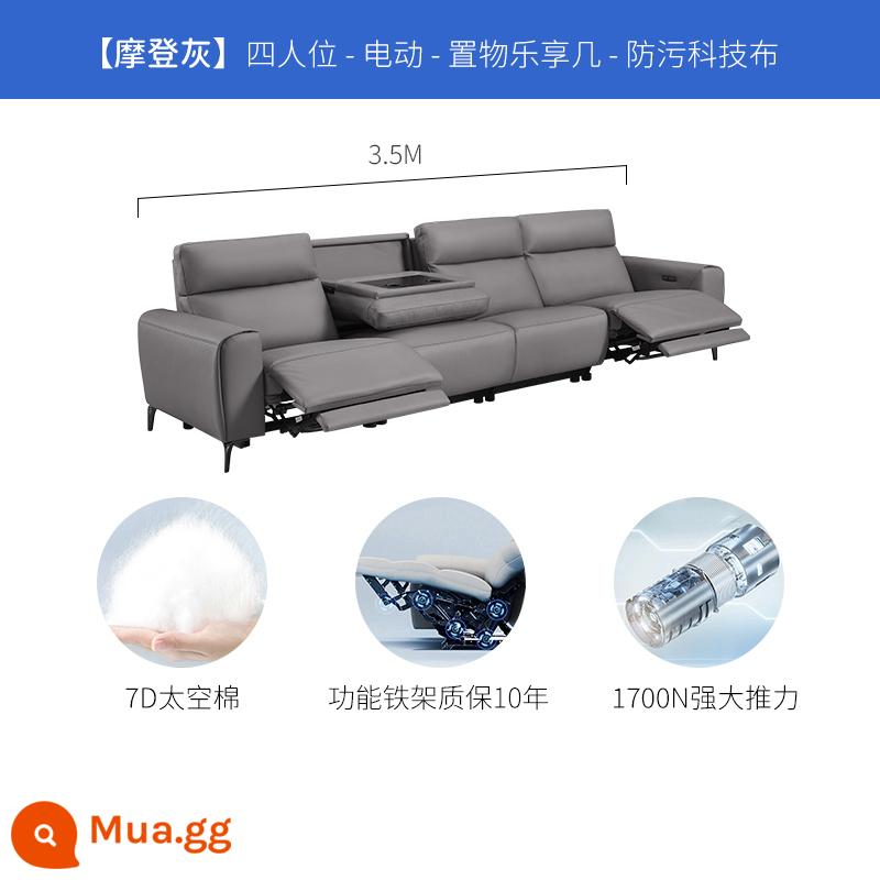 Chivas công nghệ hạng nhất sofa vải điện đa năng căn hộ nhỏ phong cách kem hiện đại đơn giản 50752 - 50752M-Màu xám hiện đại-Bốn chức năng kép + bàn cà phê nằm