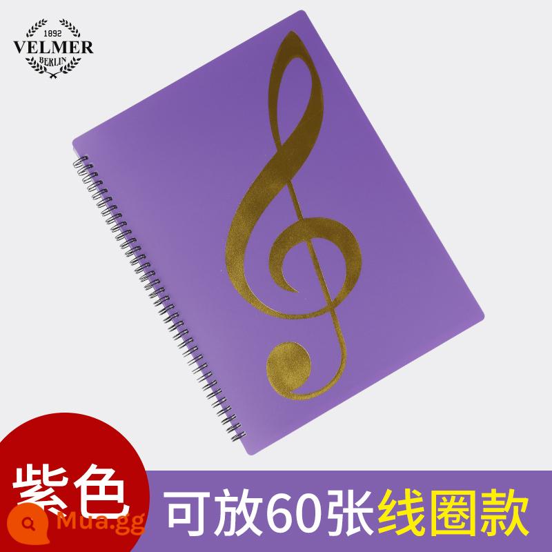 velmer piano bản nhạc clip sheet nhạc cuốn sách kẹp bản nhạc có thể thay đổi tờ A4 thư mục kẹp bản nhạc rời không phản chiếu - Model cuộn dây màu tím 60P [có thể thay đổi để không phản chiếu ánh sáng]