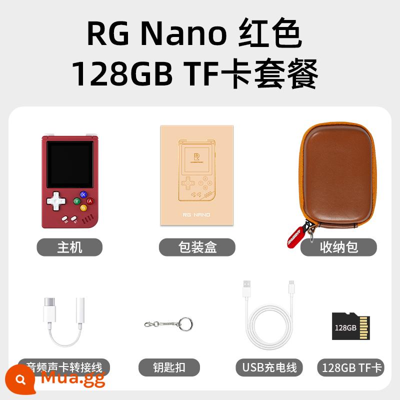 Móc khóa bảng điều khiển trò chơi siêu nhỏ ANBERNIC RGNano Phát lại nhạc không bị méo tiếng HIFI - RG Nano Đỏ 128G (8000+ game)