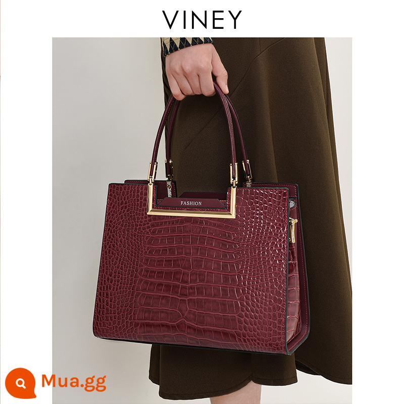 Túi Viney 2023 túi nữ mới Túi Messenger da thật mùa hè 2022 túi cưới cao cấp túi mẹ xách tay - Burgundy Burgundy [quà tặng bạn gái, quà sinh nhật thiết thực cho vợ, con gái, mẹ, Giáng sinh, năm mới, quà Valentine cho bạn gái]