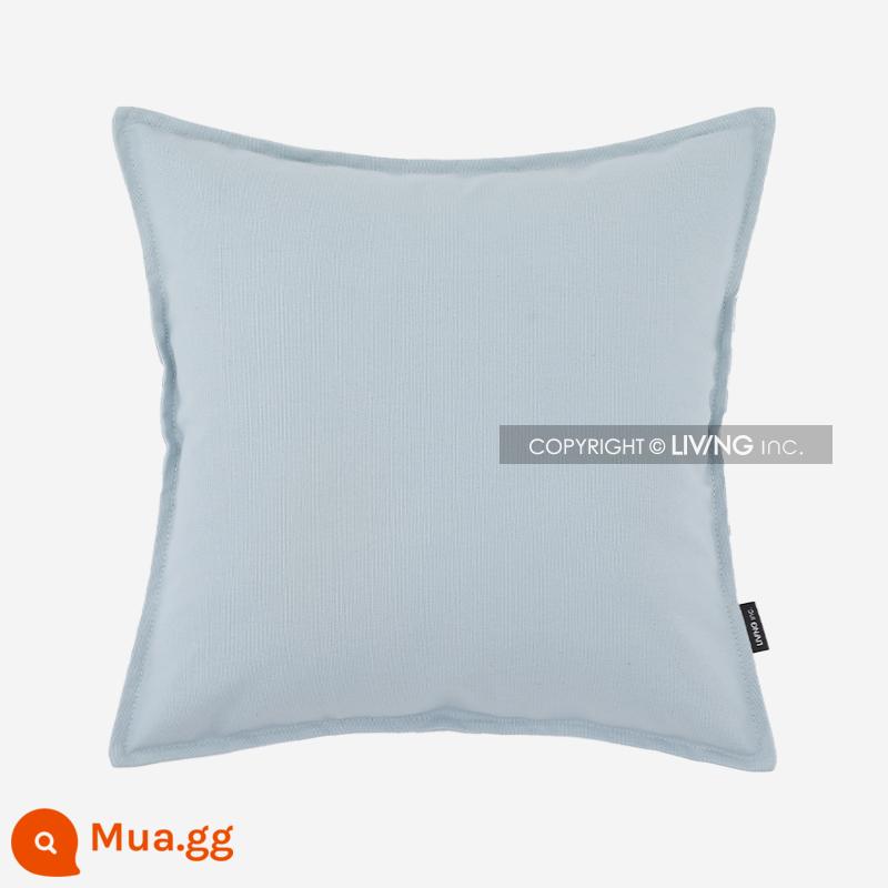 Living inc. Gối vải cotton Vỏ gối vải lanh cotton Màu đệm sofa Đệm phòng khách Gối vuông - không khí màu xanh