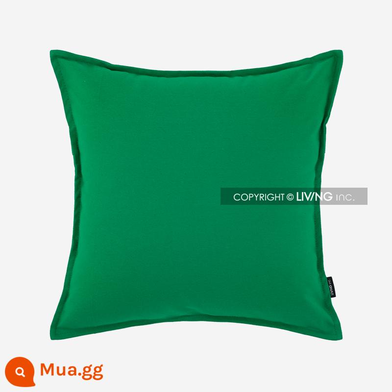 Living inc. Gối vải cotton Vỏ gối vải lanh cotton Màu đệm sofa Đệm phòng khách Gối vuông - Kelly xanh