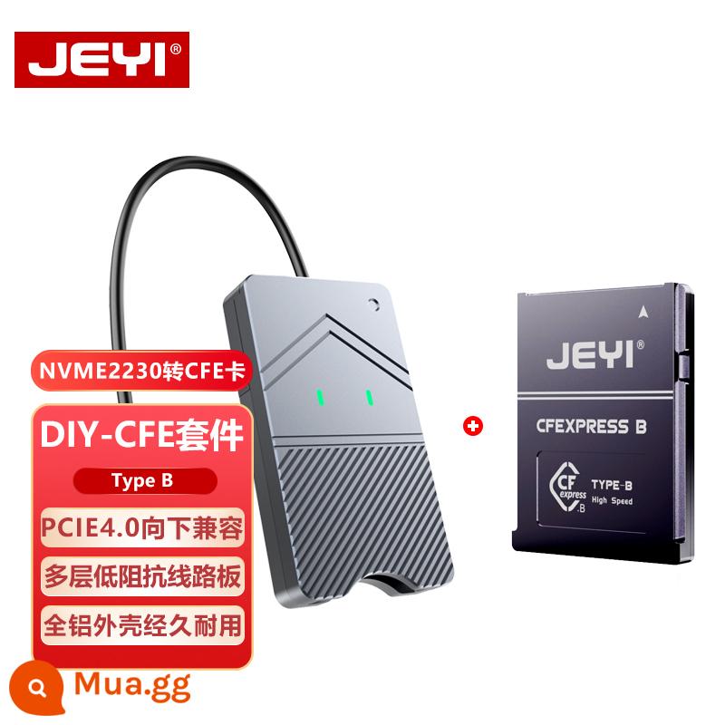 Bộ thẻ JEYI Jiayi CFexpress Canon Nikon Z6/Z7/Z9/R3/R5 lưu trữ máy ảnh lần lượt bộ ssd - Gói đặc biệt | Đầu đọc thẻ CFE + Bộ DIY kèm keo tản nhiệt