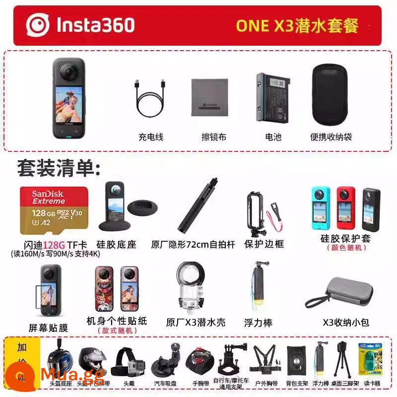 Shadowstone Insta360X3 camera chuyển động toàn cảnh cưỡi đầu máy trượt tuyết một máy ghi hình lái xe X2 - Gói lặn INSTA360 X3 Tham khảo dịch vụ khách hàng để biết những điều bất ngờ