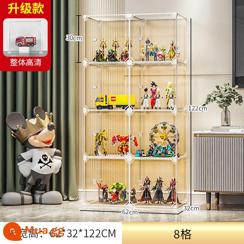 Mô Hình Lego Tủ Trưng Bày Đồ Chơi Mô Hình Lưu Trữ Tủ Trong Suốt Giả Acrylic Hộ Gia Đình Khối Xây Dựng Màn Hình Hiển Thị Đứng - Mô hình đồ chơi lưu trữ 2 cột và 8 ô [độ phân giải tổng thể cực cao]