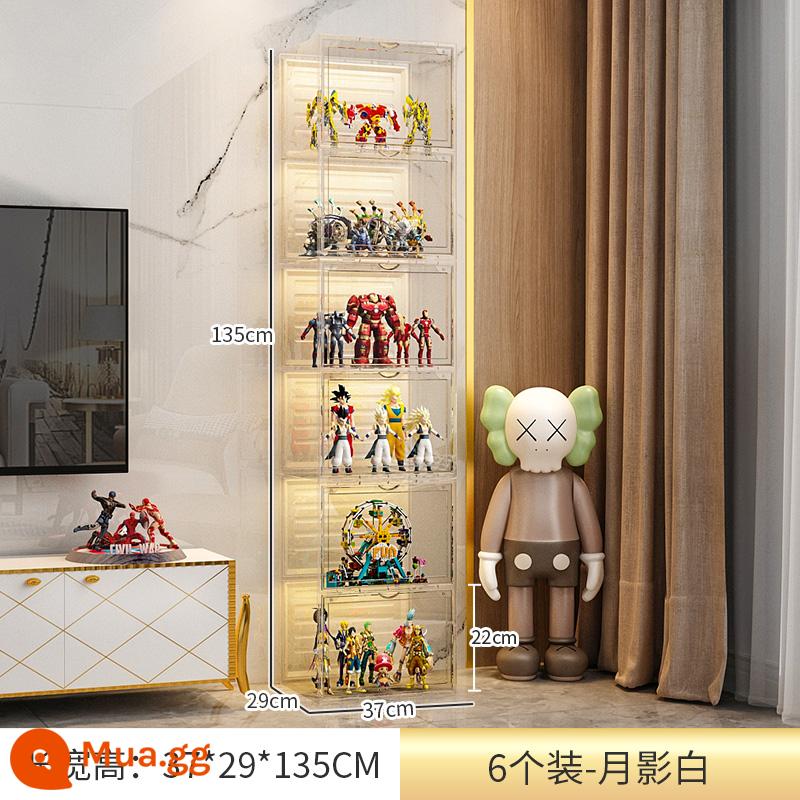 Mô Hình Lego Tủ Trưng Bày Mô Hình Đặt Đồ Chơi Hộp Bảo Quản Giả Acrylic Trong Suốt Nhà Giá Đỡ Khối Xây Tủ - Mô hình độ phân giải cao 6 khung hình (màu trắng trong suốt) ❤Được nâng cấp lên thế hệ thứ hai