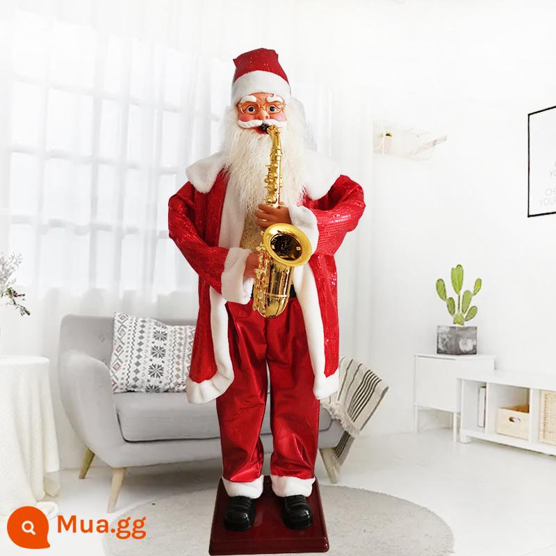 1.8M Đồ Chơi Nhạc Điện Nhảy Múa Thổi Saxophone Ông Già Noel Chào Mừng Vật Trang Trí Lớn Trang Trí Giáng Sinh - Kèn saxophone điện 1,8m cho người già mẫu cao cấp 001