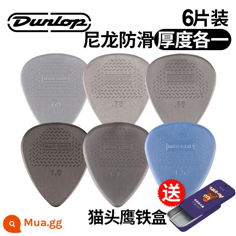 Chính hãng Dunlop Đàn guitar tiêu chuẩn Dunlop Nylon nylon chống trượt lò xo đàn babaklite bakelite - [6 cái] Bộ sáu cái chống trượt + hộp sắt