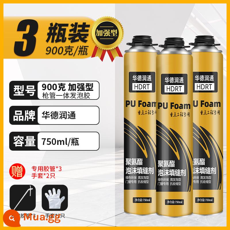 Chất tạo bọt chất hàn bọt cửa và cửa sổ chống rò rỉ làm đầy polyurethane chất bịt kín trương nở đường may cửa bịt lỗ hiện vật - Bao gồm ống đặc biệt 3 chai trong một [750ml/900g] cải tiến