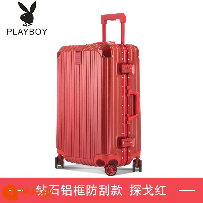 Vali Playboy du lịch mật khẩu nhỏ đa năng bánh xe đẩy trường hợp 24 nữ và nam 20 inch bao da nội trú 26 - tango đỏ