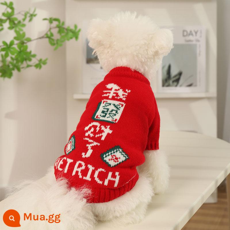 Quần áo cho chó 2022 mùa đông mới lưới mèo đỏ thú cưng Teddy Bichon Pomeranian chó nhỏ quần áo thu đông - Tôi đã trở nên giàu có