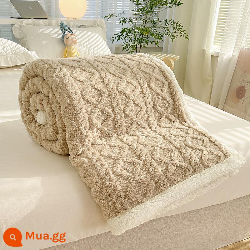 Nhiều tình yêu 2 lớp dày thịt cừu nhung ấm nhung nhung chăn đơn đôi san hô nhung flannel chăn - Chăn taffeta sáp mềm hai lớp (mơ sữa)