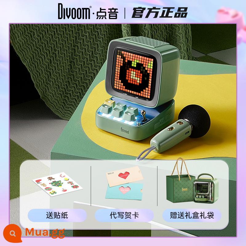 Divoom Click Loa Âm Thanh Pixel Karaoke Bluetooth Micro Micro Không Dây Âm Thanh Tất Cả Trong Một Quà Tặng Cho Nam Và Nữ - Hộp quà tinh tế màu xanh lá cây tươi [âm thanh + micrô]