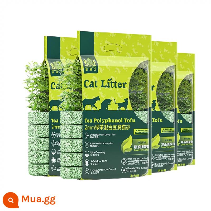 Nike Cat Litter Nâng cấp Trà xanh Hỗn hợp Đậu phụ Litter 2,5kg * 4 Túi Sản phẩm dành cho thú cưng Khử mùi 10kg - trà xanh