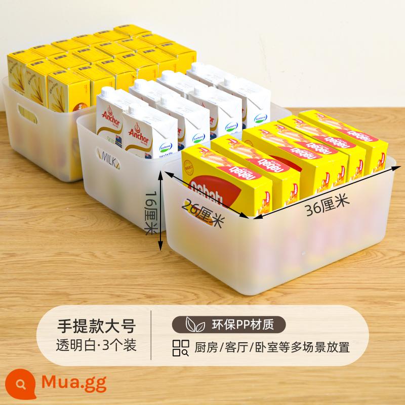 Xitianlong Xishiduo để bàn hộp bảo quản nhựa snack mỹ phẩm giỏ đựng đồ ký túc xá giỏ đựng đồ lặt vặt - Ba gói màu trắng đơn giản - size lớn