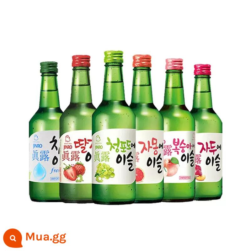 Jinro soju chai rượu vang Jinro hương nho xanh nhập khẩu Hàn Quốc 360ml * 6 cô gái rượu ngọt ngào rượu trái cây không rượu sake - Mix 6 vị (5 vị trái cây + 1 vị nguyên bản)