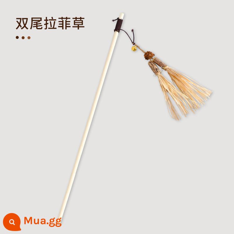 Funny Cat Stick Long Cực Đồ chơi cho mèo Mèo con tự sướng làm giảm lỗ khoan Hiện vật - Kiểu raffia đuôi đôi