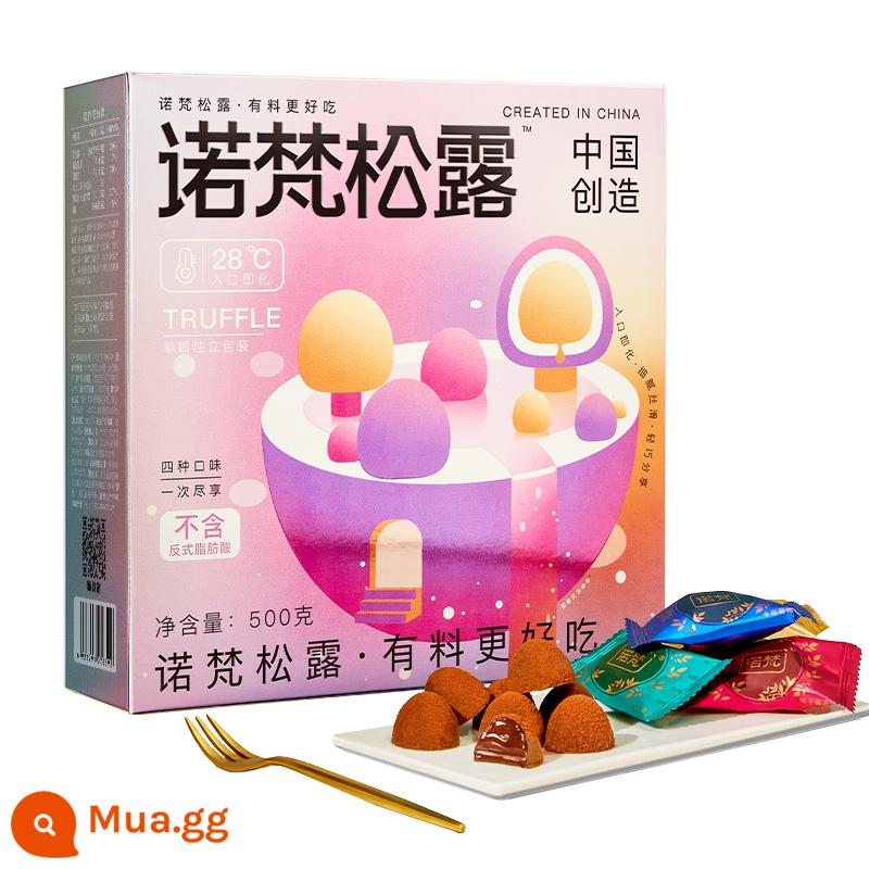 Hộp quà Novan Truffle Chocolate 500g Kẹo snack trẻ em số lượng hạn chế dịp Tết (thay thế bơ cacao) - (Phiên bản đầy màu sắc) phiên bản nâng cấp