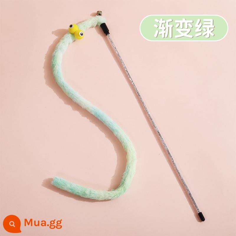 Funny Cat Stick Long Cực Đồ chơi cho mèo Mèo con tự sướng làm giảm lỗ khoan Hiện vật - Màu xanh lá cây sâu bướm mèo dính vui nhộn