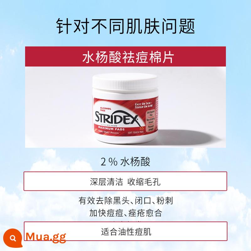 Hoa Kỳ Shi Yanshi bàn chải swiftx tấm bông axit salicylic để đóng mụn trứng cá mụn đầu đen mụn in bông làm sạch axit - Axit Salicylic tăng cường 2% (Đỏ)