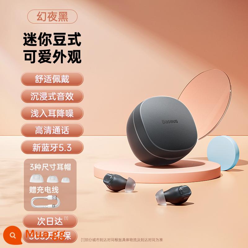 Tai nghe Bluetooth Baseus wm02 true wireless in-ear girl dễ thương không trễ thời lượng pin dài thích hợp cho Huawei Apple - Model mini-WM01★Magic Night Black [Bluetooth 5.3 được nâng cấp]