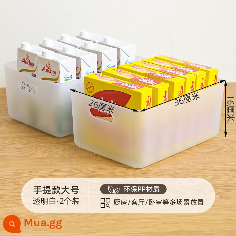 Xitianlong Xishiduo để bàn hộp bảo quản nhựa snack mỹ phẩm giỏ đựng đồ ký túc xá giỏ đựng đồ lặt vặt - Hai gói màu trắng đơn giản - size lớn