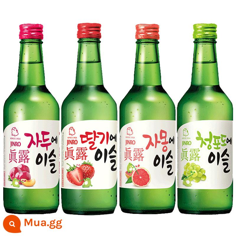 Rượu soju Jinro nhập khẩu từ Hàn Quốc Rượu ngọt hương nho xanh Jinro dành cho nữ, không phải rượu sake 360ml*4 Soju Hàn Quốc - 4 chai Jinro hương trái cây hỗn hợp (nho xanh, dâu, bưởi và mận)