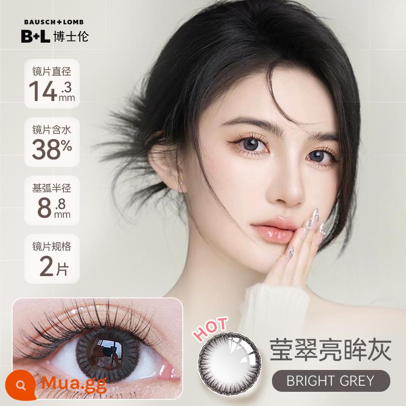 Kính áp tròng màu học sinh Bausch & Lomb Wanhua sáu tháng ném 1 kính áp tròng màu size đường kính nữ chính hãng chính hãng - Mắt xanh sáng [xám]