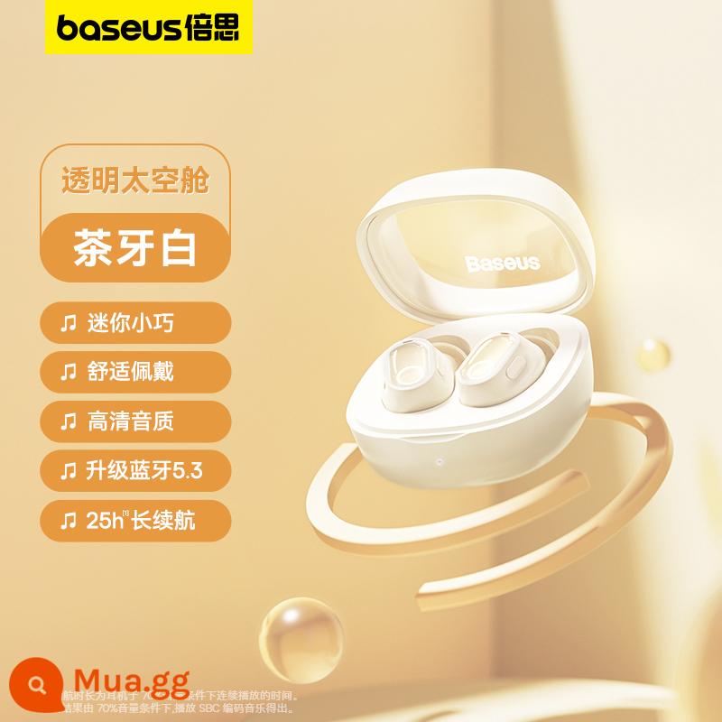 Tai nghe Bluetooth Baseus wm02 true wireless in-ear girl dễ thương không trễ thời lượng pin dài thích hợp cho Huawei Apple - Viên nang không gian trong suốt WM02 mới★Bluetooth 5.3√Trà trắng