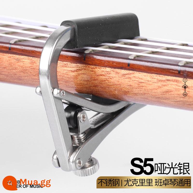 Mỹ SHUBB Capo S1 C1 Đàn Guitar Điện Dân Gian Acoustic Guitar Capo Ukulele L1 - Đàn Ukulele S5 (Thép không gỉ-Bạc mờ)