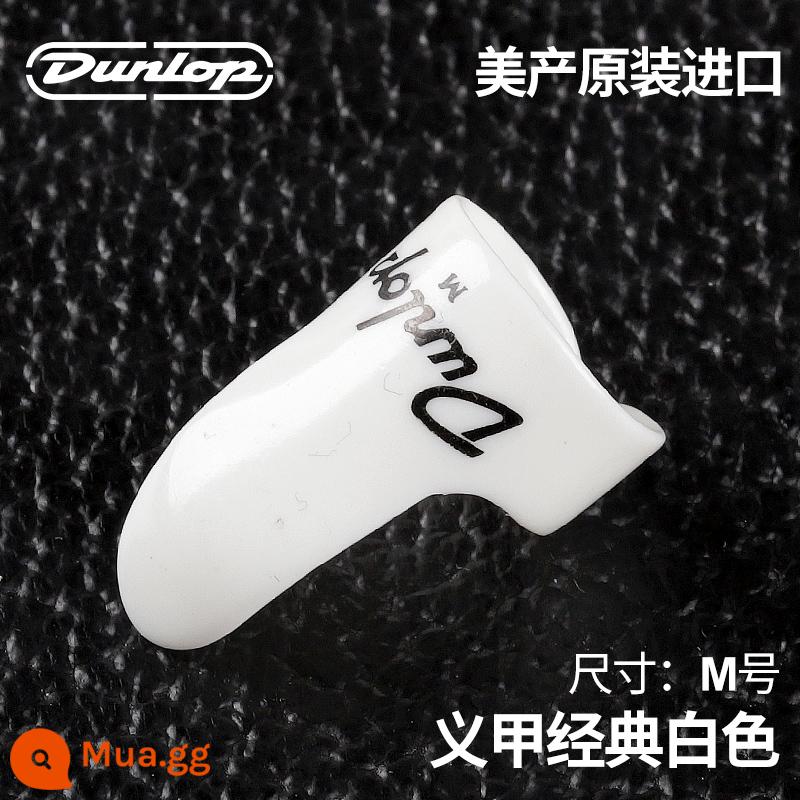 Dunlop Đàn Guitar Dunlop Ngón Tay Cái Mái Chèo Bộ Ngón Tay Phải Vòng Bảo Vệ Móng Tay Armor Chịu Mài Mòn Ballad Fingerstyle - Ngón trỏ kiểu cổ điển màu trắng [size M]