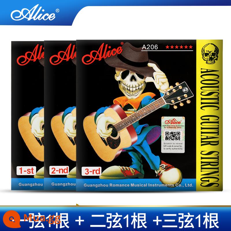 Dây Đàn Guitar Một Dây Alice Dây Đơn Dân Gian Dây Đàn Guitar Acoustic Dự Phòng 6 Cái 1 Dây 2 Dây 3 Dây A206 bộ - 123 dây mỗi gốc 1