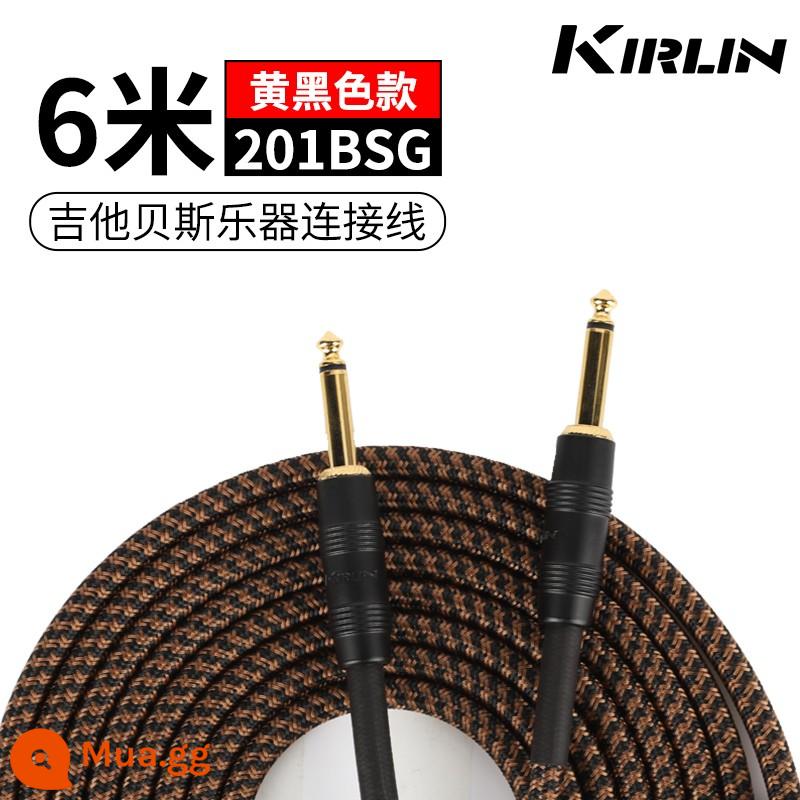 Kirlin Colin đàn guitar cáp điện hộp đàn guitar gỗ bass nhạc cụ âm thanh giảm tiếng ồn dòng 3 6 10 15 mét - IWB đen và vàng 6 mét