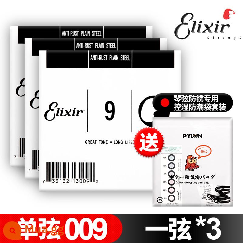 Elixir Elixir dân gian đàn guitar điện gỗ đơn dây phốt pho bằng đồng dự phòng dây một 1 dây hai 2 dây ba 3 dây - [Bộ Ba] Đàn Guitar Điện Một Dây 009, Tặng Túi Chống Ẩm