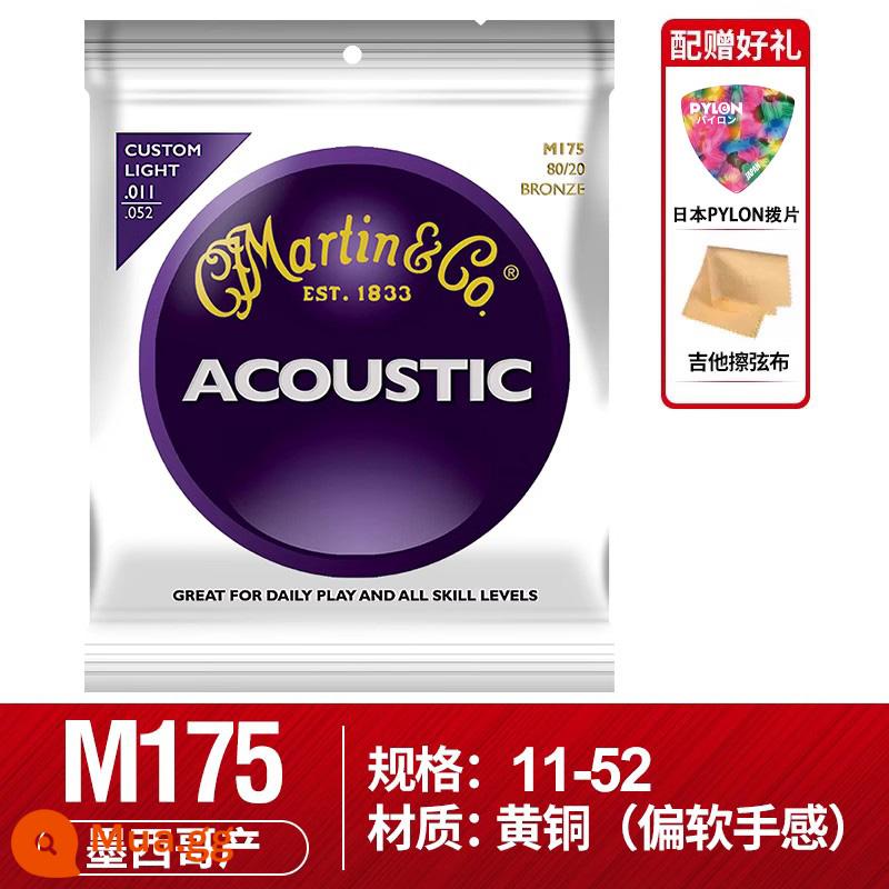 Martin Martin MSP4100 dân gian dây đàn guitar phốt pho vàng đồng MA540 dây gỗ M140 bộ 6 cái 012 - Đồng thau M175 11-52