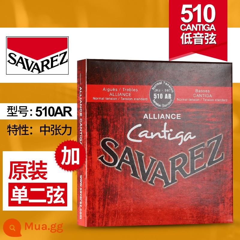 Dây đàn guitar cổ điển Pháp Savarez Savarez 510AJ 500CJ CR AR Bộ dây nylon - Độ căng trung bình 510AR + 2 dây nguyên bản