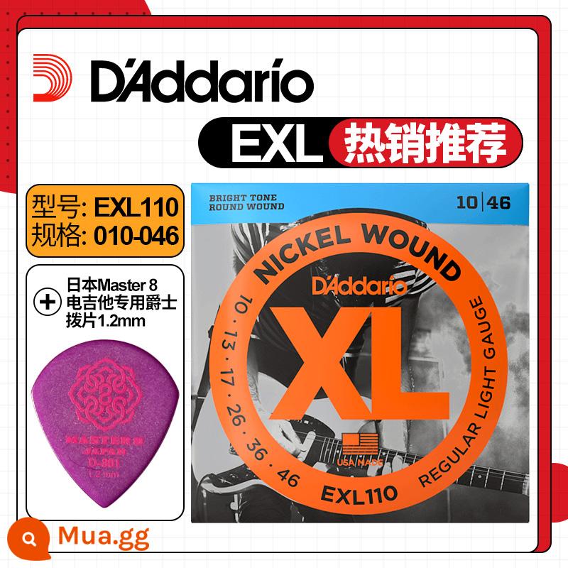 Mỹ sản xuất D'Addario dây đàn guitar điện EXL120 110 bộ 6 bộ dây đàn guitar NYXL 09 10 - EXL110+MASTER 8 phím đàn jazz