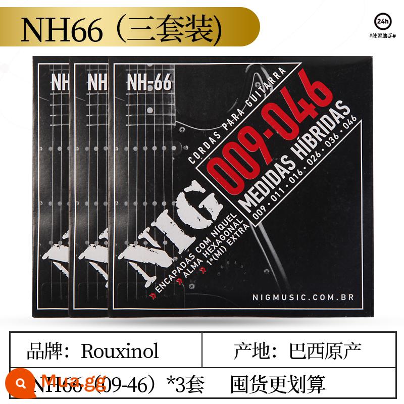 Brazil's Rouxino Nightingale Nig Electric Guitar String 6 Bộ chuỗi Niken chống rỉ sét Line 09 10 Bảy chuỗi - NH66 (0946) ba bộ