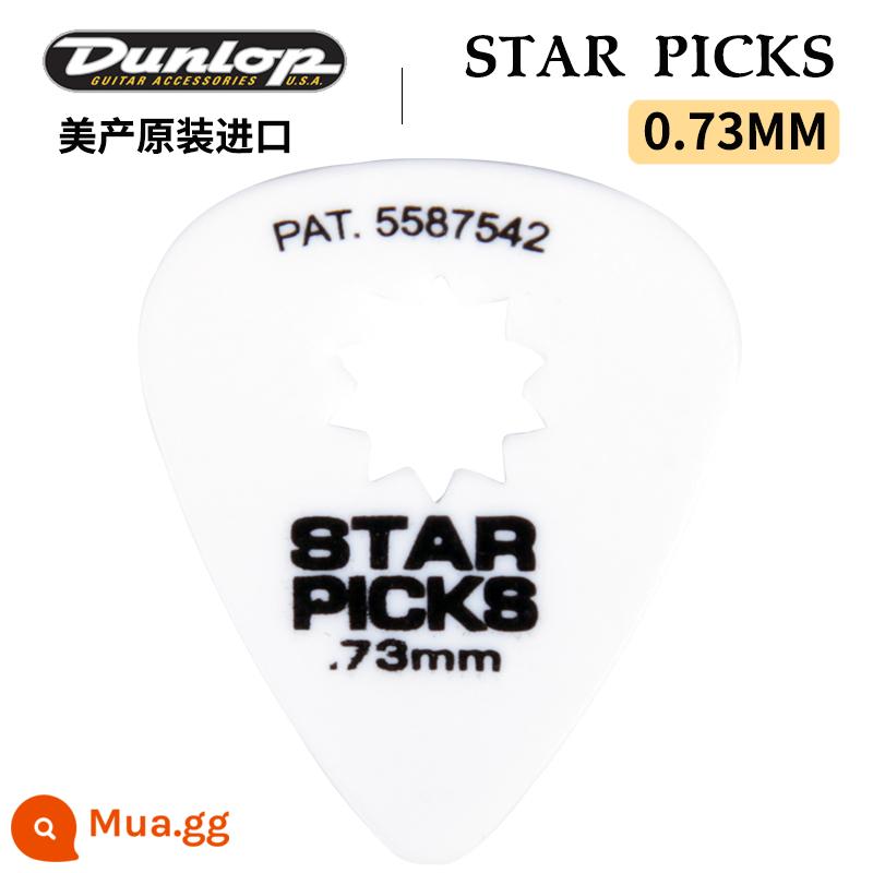 Dunlop sản xuất tại Mỹ Đàn guitar điện jazz màu đen và bạc trắng tinh khiết Dunlop Dunlop Jazz chọn quả bom tốc độ rùa nhỏ mảnh lò xo chống trượt - STAR PICKS trắng 0,73mm