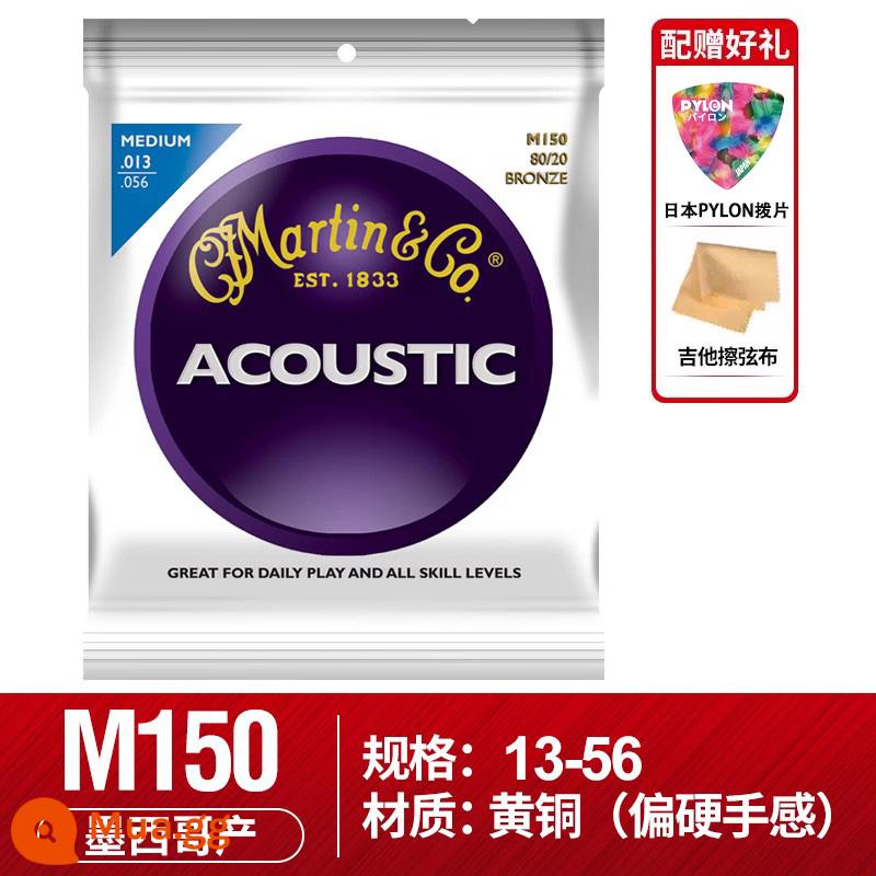 Martin Martin MSP4100 dân gian dây đàn guitar phốt pho vàng đồng MA540 dây gỗ M140 bộ 6 cái 012 - Đồng thau M150 13-56