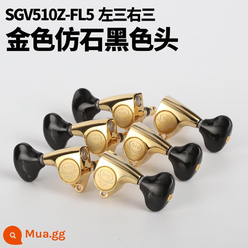 Nhật Bản GOTOH SGV510Z L5 piano nút ballad up-winder gỗ điện ballad dây đàn guitar bán nút - Đầu đen đá giả vàng SGV510Z-FL5