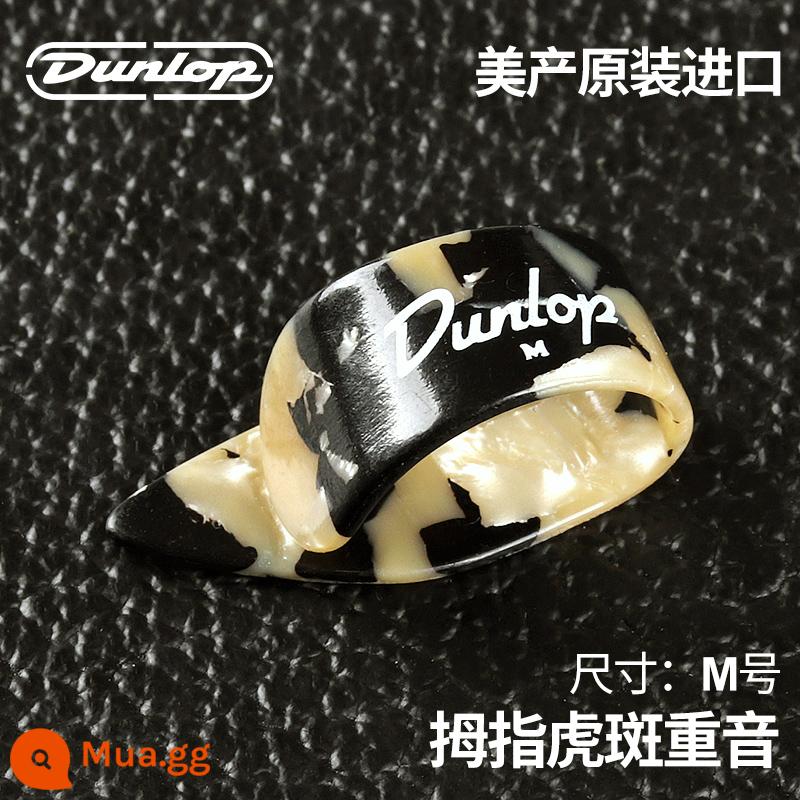 Dunlop Đàn Guitar Dunlop Ngón Tay Cái Mái Chèo Bộ Ngón Tay Phải Vòng Bảo Vệ Móng Tay Armor Chịu Mài Mòn Ballad Fingerstyle - Mẫu sọc hổ [Size M]