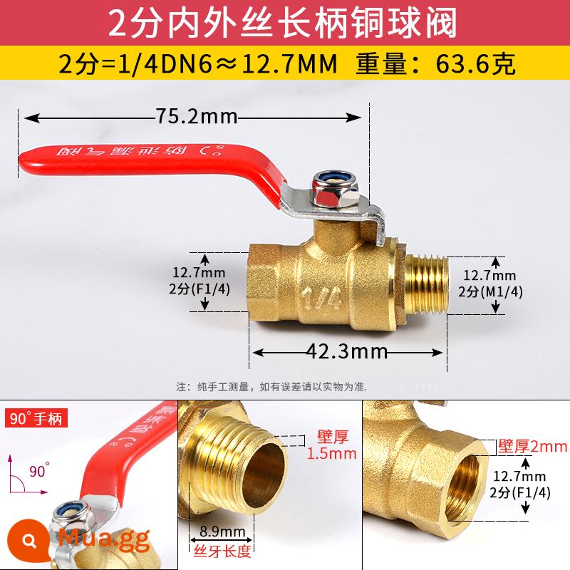 2 điểm 3 điểm 4 điểm 6 điểm đầy đủ đồng dày công tắc van vòi nước tay cầm dài ống nước đôi dây bên trong và bên ngoài công tắc van - Van bi 2 điểm bên trong và bên ngoài