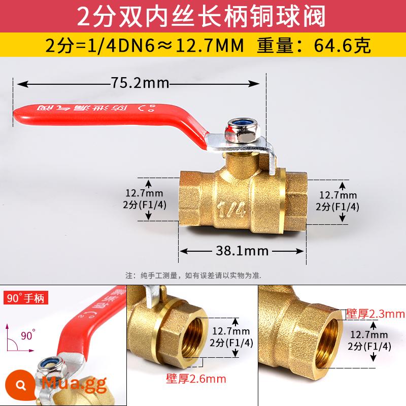 2 điểm 3 điểm 4 điểm 6 điểm đầy đủ đồng dày công tắc van vòi nước tay cầm dài ống nước đôi dây bên trong và bên ngoài công tắc van - Van bi dây đôi bên trong 2 điểm