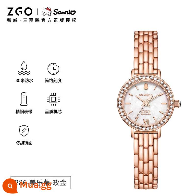 Sanrio Watch Xiaoxiang Watch Watch New Niche Light Tính khí sang trọng Nhiệt độ nhỏ Dial Birthday Birthday - [HelloKitty]286 màu vàng hồng